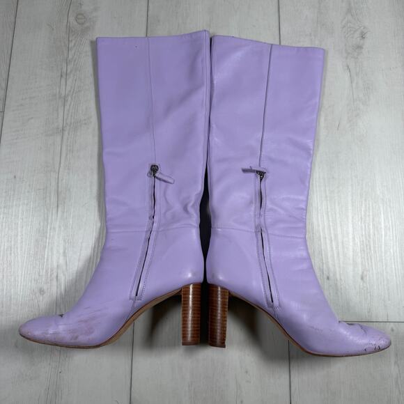Kate Spade New York Women's 9 Tall Rochelle Boots Purple Lilac Leather - Picture 3 of 9